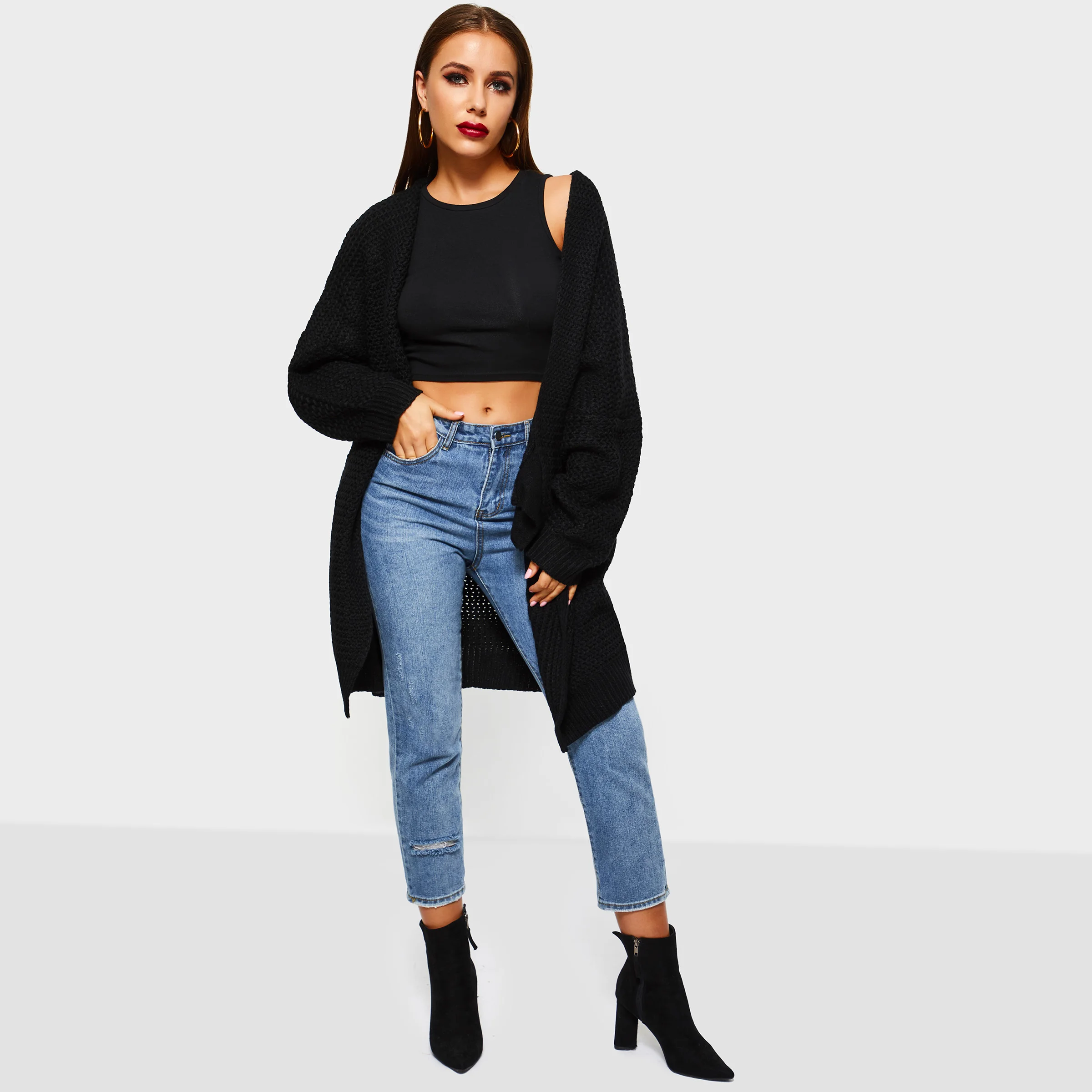 

Knitted Cardigan Sweater Women Long Knit Long Coat Oversized Autumn Winter Knitted Jacket 2020 Korean Casual Knitwear Outwear