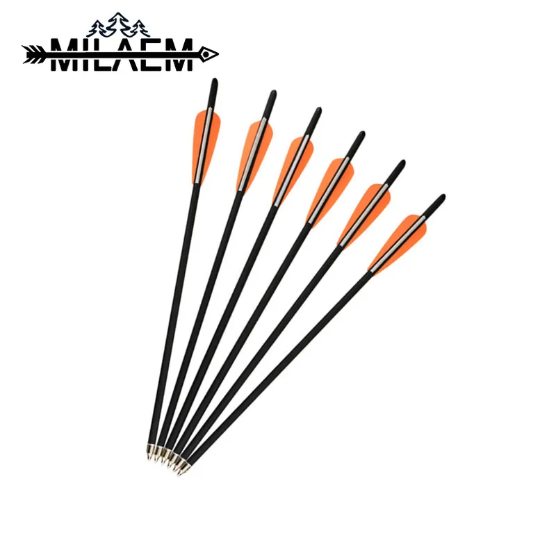 Стрелы из углеродного волокна для стрельбы лука 17 дюймов 12/24 шт. стрелы с внешним