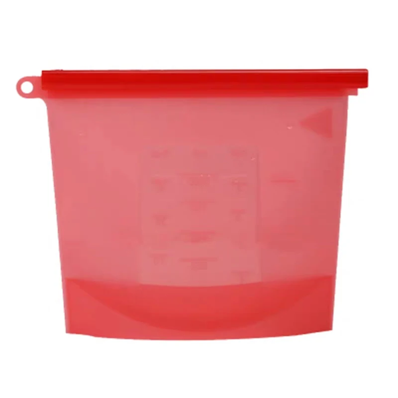 silicone bag A524 Многоразовая силиконовая пищевая сумка холодильник свежие сумки кухня герметизация пищевых продуктов сумка для хранения Вакуумное сохранение Ziplock мешки, контейнеры - Цвет: silicone bag A524