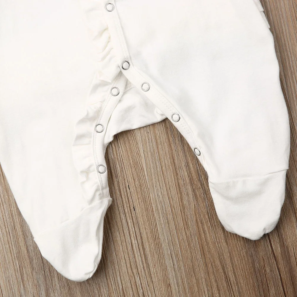 Emmababy, 2 предмета, для новорожденных, для маленьких мальчиков и девочек, с длинными рукавами, хлопок, на пуговицах, Детский комбинезон с повязкой-бантом, осенняя одежда