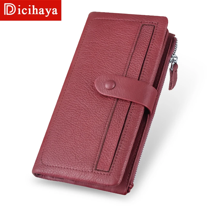 DICIHAYA, женские кошельки, длинные, на молнии, из натуральной кожи, женские клатчи с держателем для мобильного телефона, высокое качество, держатель для карт, кошелек, Новинка