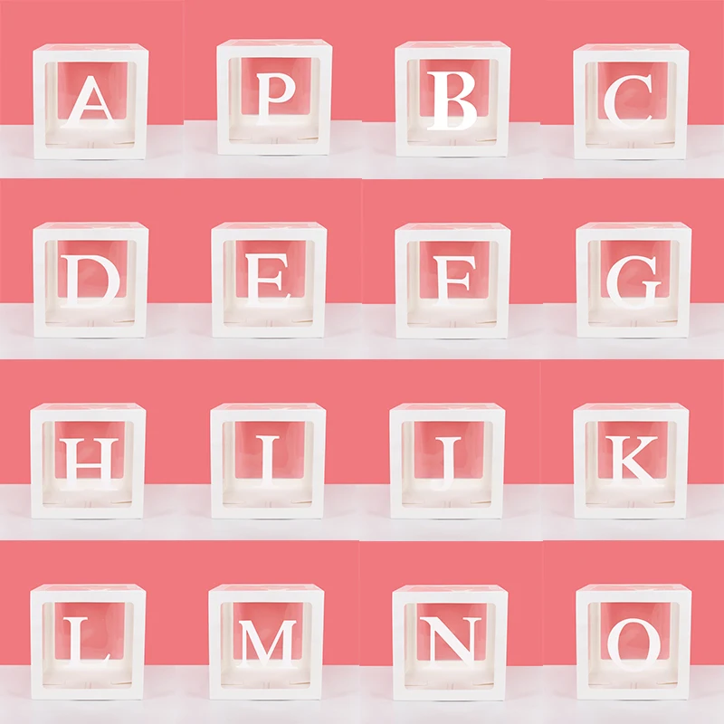 Украшение для детского душа прозрачная коробка с надписью имя и воздушные шары