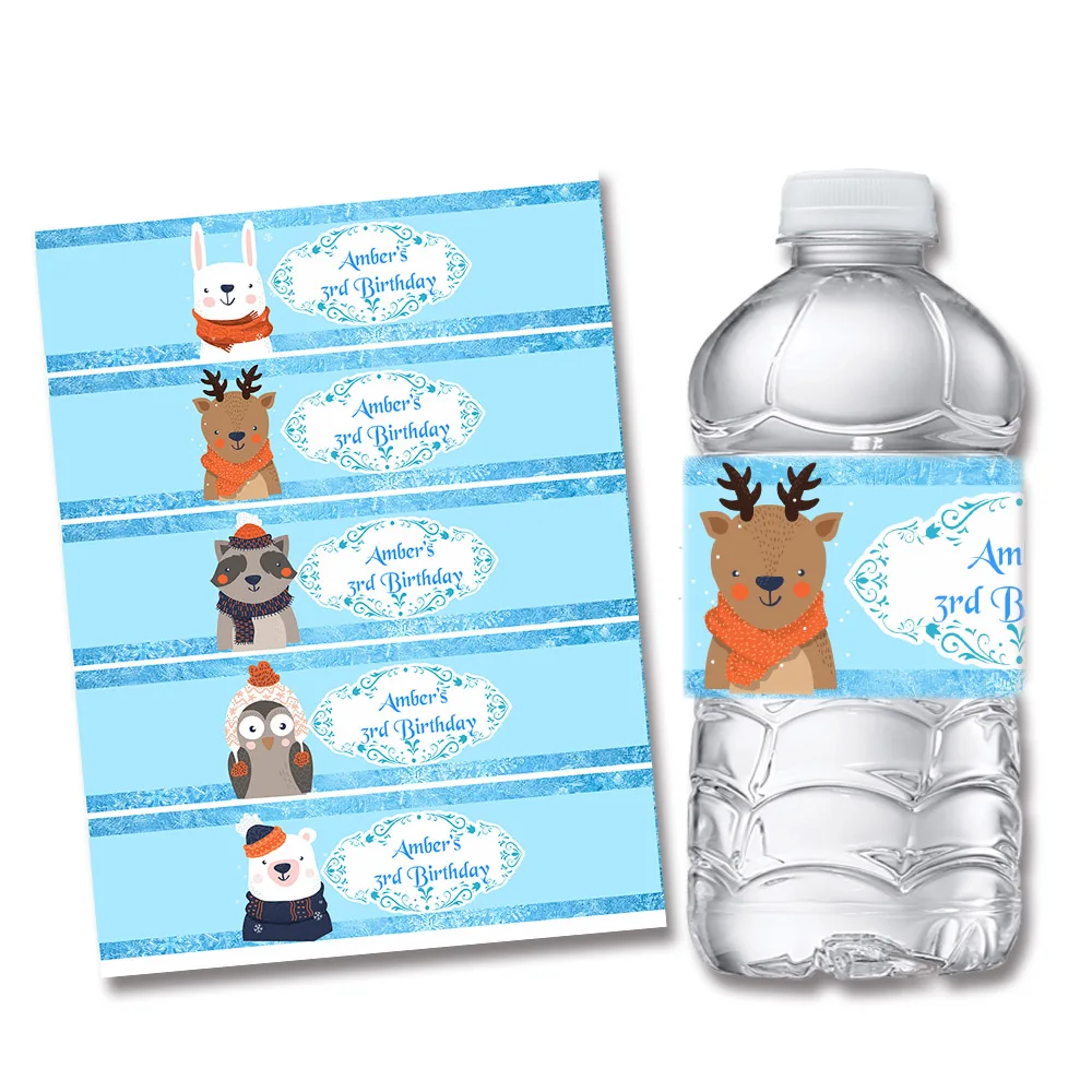 Rikivity Джунгли Лес Животные бутылка воды Вино Шампанское этикетки конфеты бар