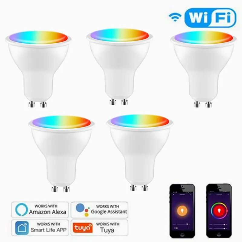 

GU10 LED Lamp Color Spotlight Indoor Neon Sign Light Bulb RGB Tape With Controller Lights Lighting COB 220V Dimmable Smart Bulb