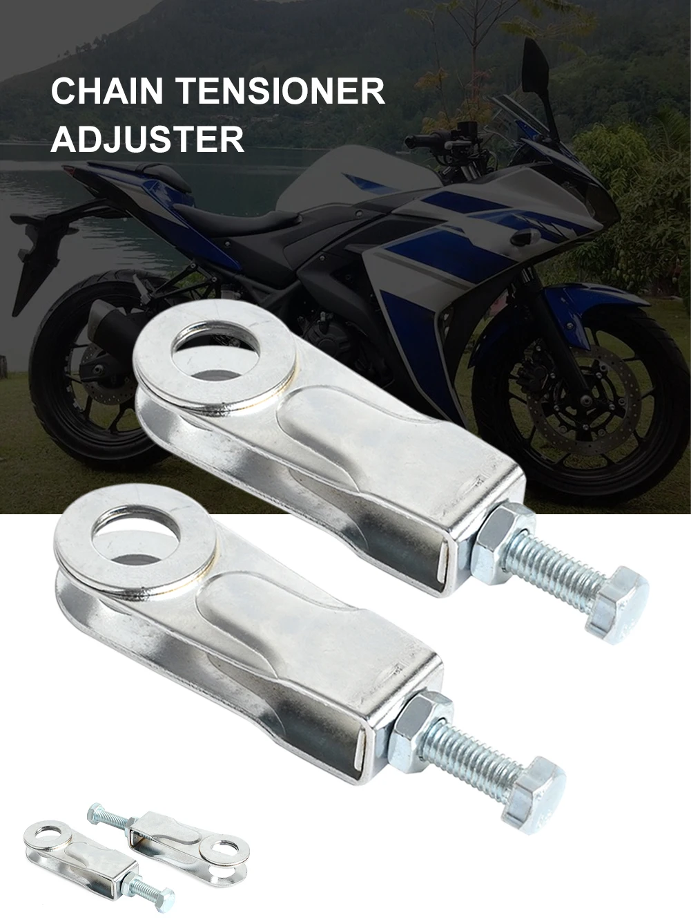 

SALE 2Pcs Motorcycle Chain Puller Tensioner Adjuster for Yamaha YBR125ED YBR125 YBR 125 2008-2016 Motorcycle Chain Adjuster Kit
