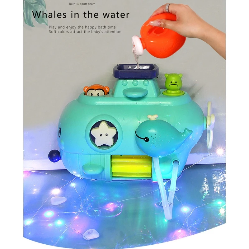 

Cute Animals Swimming Water Baby Bath Toys Faucet Shower Submarine Water Toy Waterwheel Dabbling Water Spray Set For Kids Bathro