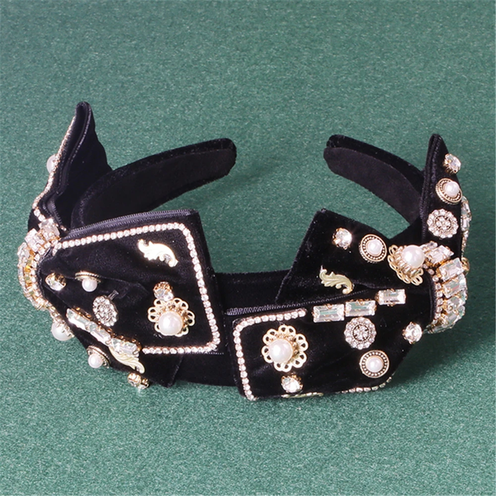 

Baroque Headband Rhinestone Bowknot Personality Pearl Head Bands Ladies Gifts Hair Hoop Hair Accessories For Women