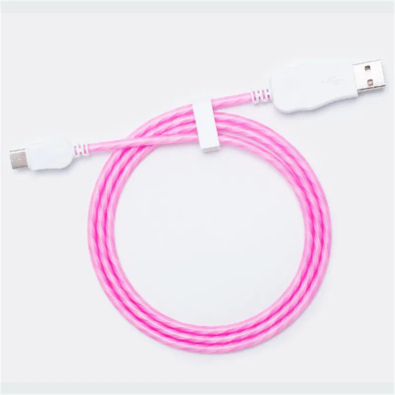 Светодиодный светящийся поток данных USB зарядное устройство type C/Micro USB/8 контактный кабель для зарядки для iPhone X samsung Galaxy S10 S9 зарядный провод шнур