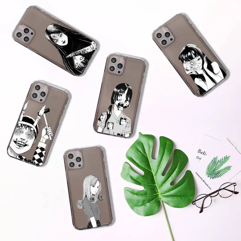 

Horro Junji Ito Collection Tees Phone Case Transparent for iPhone 7 8 11 12 se 2020 mini pro X XS XR MAX Plus