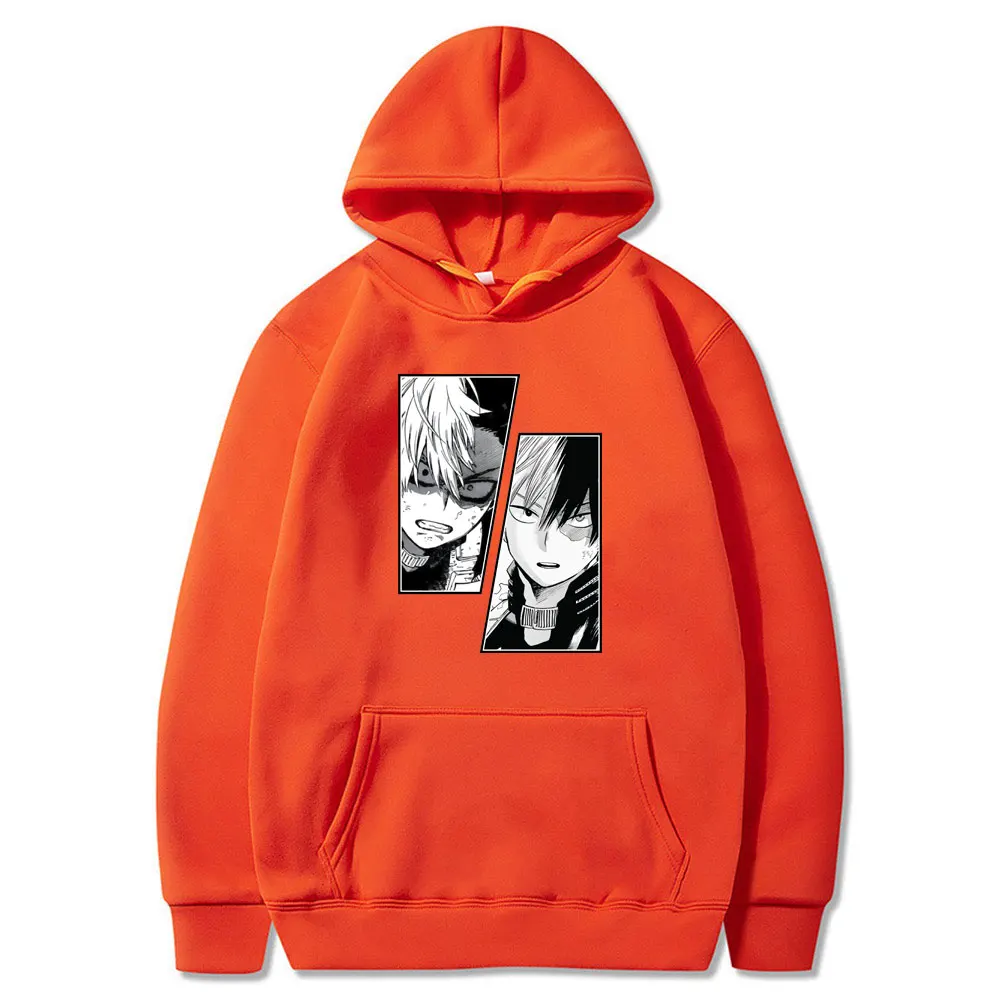 

My Hero Academia Japanese Anime Hoodie Bakugou Katsuki Todoroki Shoto Graphics Hooded Sweatshirt Men Fashion Retro Basic Hoodies
