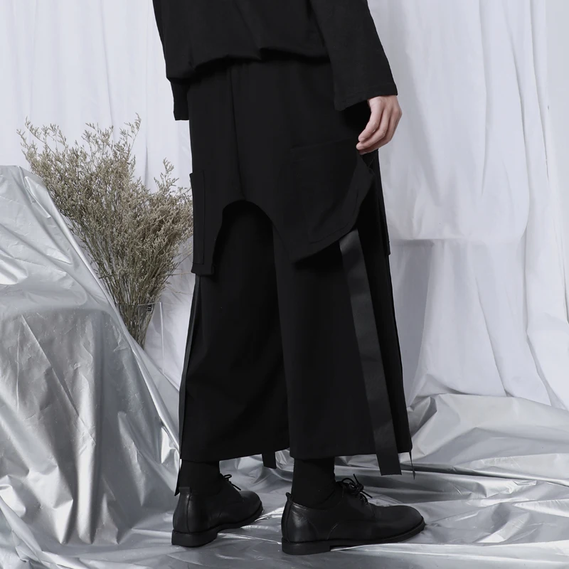 Новая мужская мода широкие брюки мужские укороченные японский тренд волосы