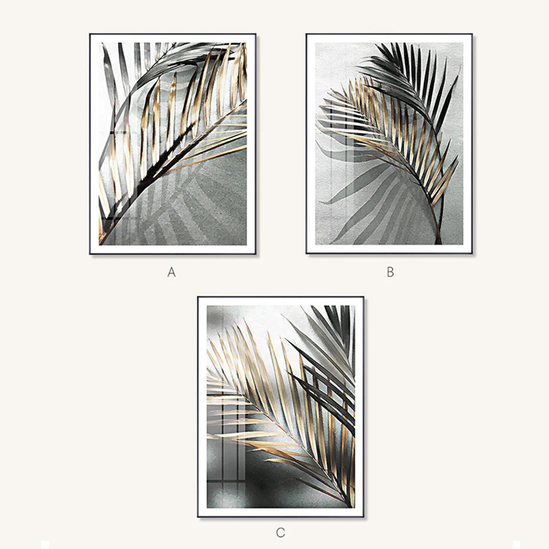 

Abstract Black Leaf Canvas Art Golden Ink Paintings for Living Room Bedroom Posters and Prints Unique Wall Art Decoration Home