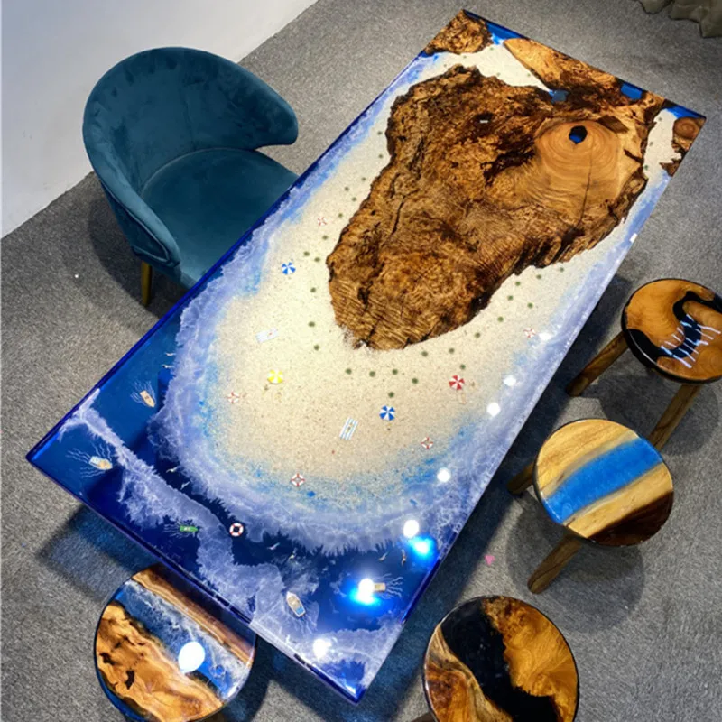 Эпоксидная смола речной столик из массива дерева большая доска ореха палисандра