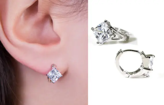 Модные дизайнерские маленькие серьги гвоздики Huggie для женщин цепочка из