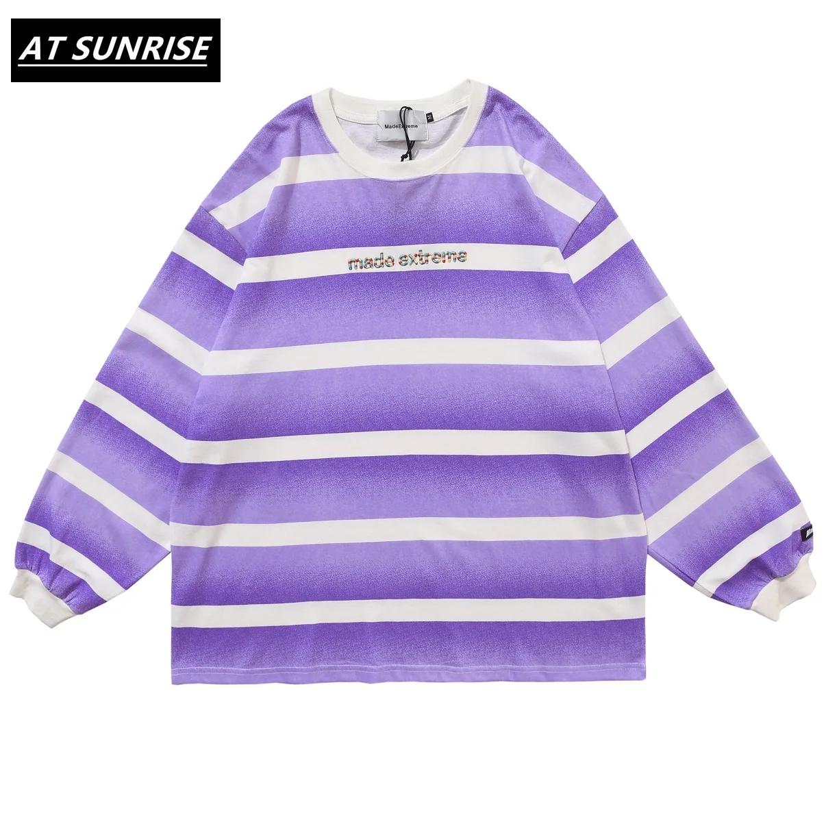 Футболка в полоску уличная одежда стиле оверсайз хип хоп Харадзюку повседневные