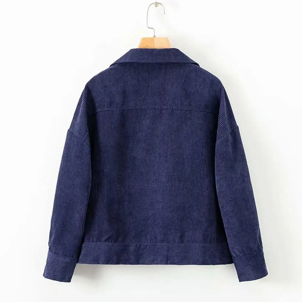 Модные вельветовые куртки в стиле Харадзюку Женская Базовая куртка пальто