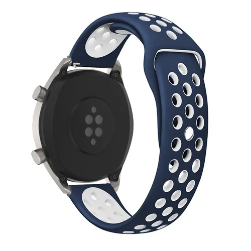 UIENIE 20 мм силиконовый сменный дышащий ремешок для часов Garmin Vivoactive 3, samsung gear S2 S3 22 мм спортивные ремешки для часов - Цвет: Midnight blue white