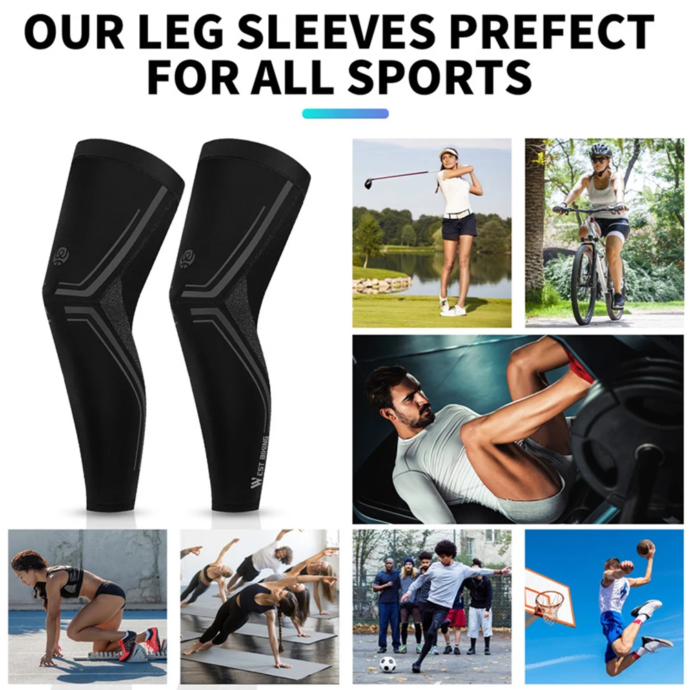 

WEST BIKING Compression Knee Sleeve Support Kneepads UV Protection Sports Leg Sleeve MTB Cycling Basketball Leg Guard