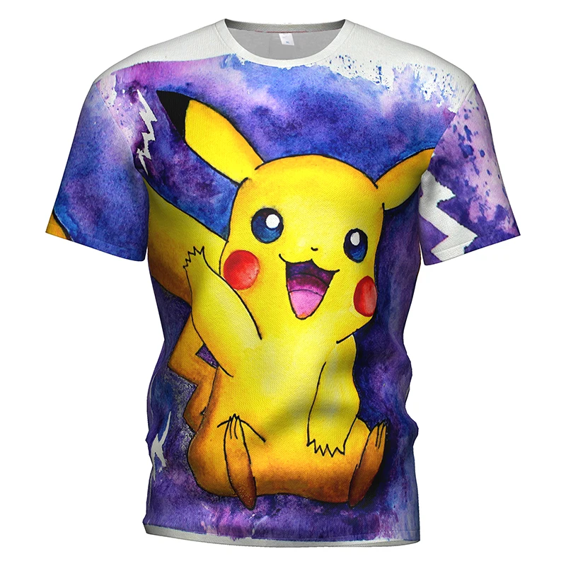 Костюм с рисунком покемона Мужская 3D футболка кигуруми Пикачу одежда Покемон го