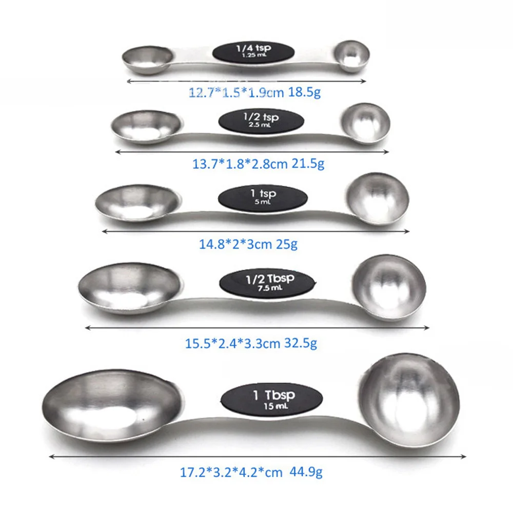 Удобный Нержавеющая Сталь мерные ложки Двойные головки 5 шт./компл. для выпечки