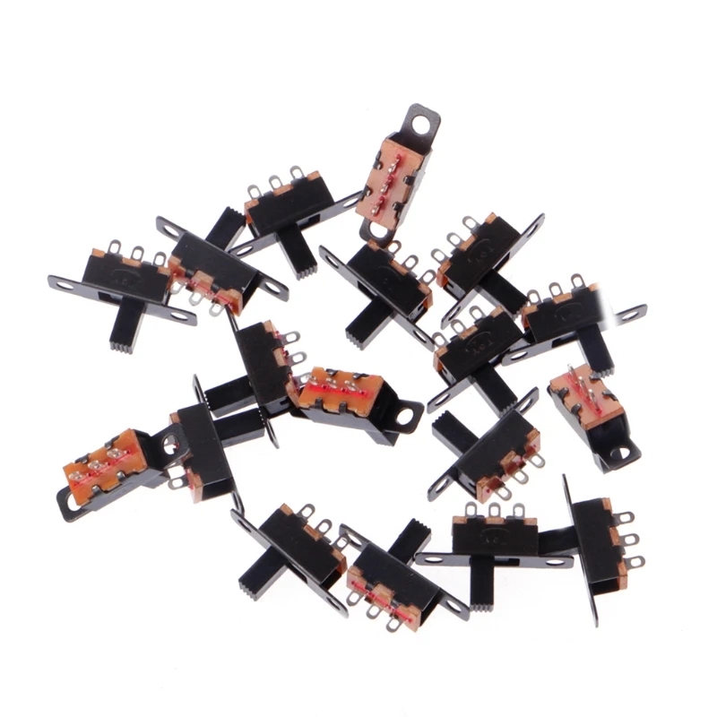 

20 Pcs DC 50V 0.5A 3 Solder Lug Pin 2 Position SPDT 1P2T Mini Panel Slide Switch