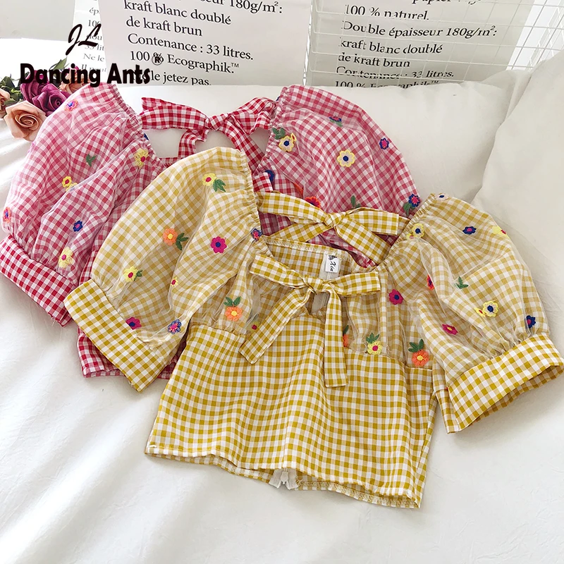 Женские блузки с коротким пышным рукавом и v образным вырезом винтажный