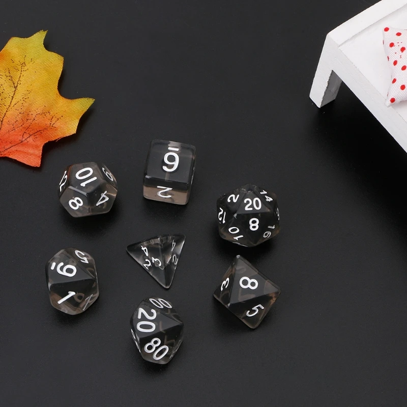 7 шт. прозрачные многогранные игральные кости для Dragon Pathfinder D20 D12 2xD10 D8 D6 D4 | Спорт и