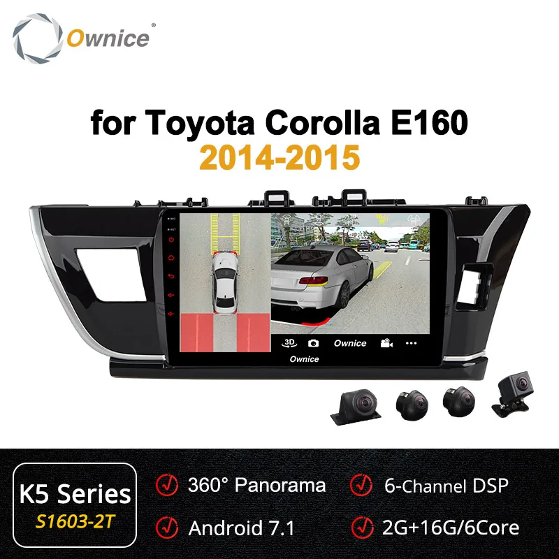 Ownice K3 K5 K6 2 Din Восьмиядерный Android 9,0 автомобильный Радио DVD gps для Toyota COROLLA 2 Гб ram 32 ГБ rom 360 Pano ram a 4G DSP - Цвет: S1603-2 K5