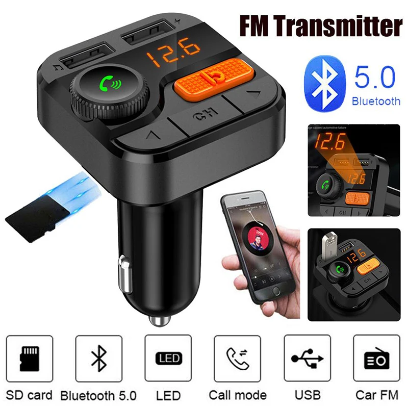 Bluetooth 5 0 автомобильный fm-передатчик беспроводной fm-модулятор телефон зарядка