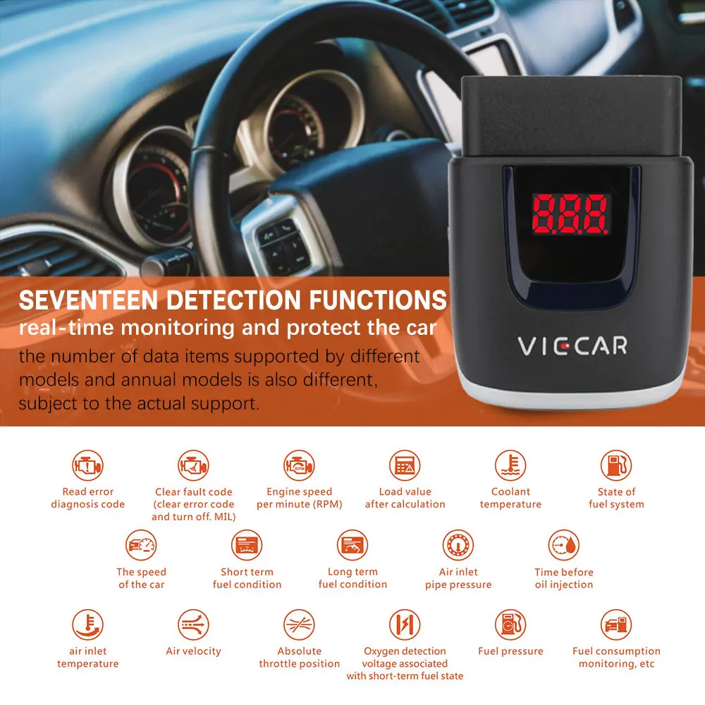 Диагностический инструмент Viecar считыватель кодов инжектор 2 сканера