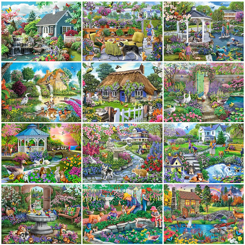 Алмазная живопись 5D сделай сам Набор для вышивки крестиком с пейзажем дома