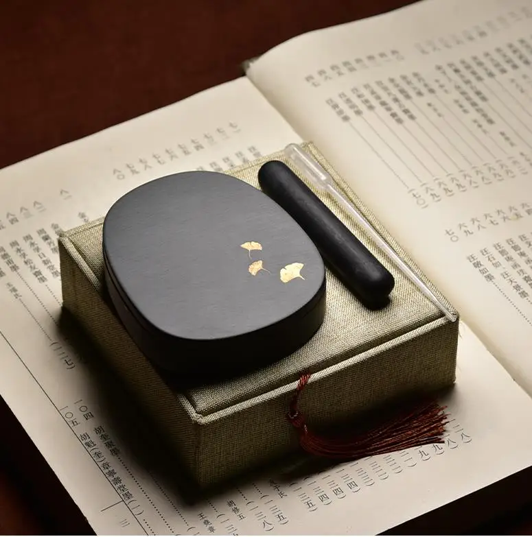 1 шт. Портативный она чернила камень Xing Yun Inkstone с крышкой Inkslab каллиграфии живопись