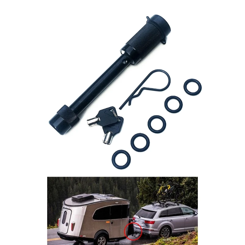 

Trailer Hitch Receiver Pin Lock with Rubber Cover Vehicle Traction Tools F19A