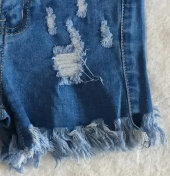 

2020 summer style children girl short ripped style denim shorts fashion boutique