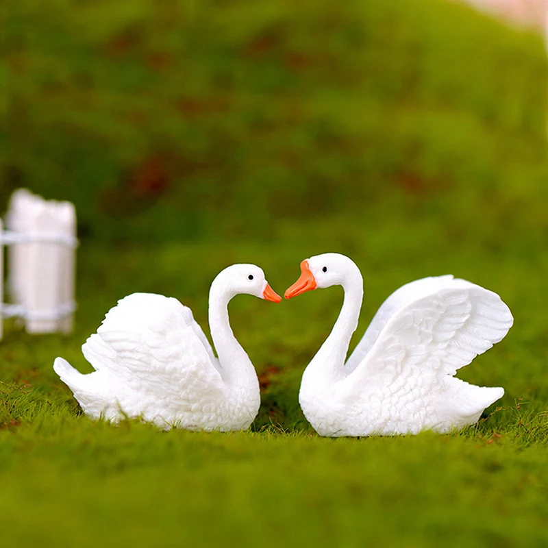 

Resin Swan Miniature Figurine Fairy Garden Dollhouse Decor Micro Landscape