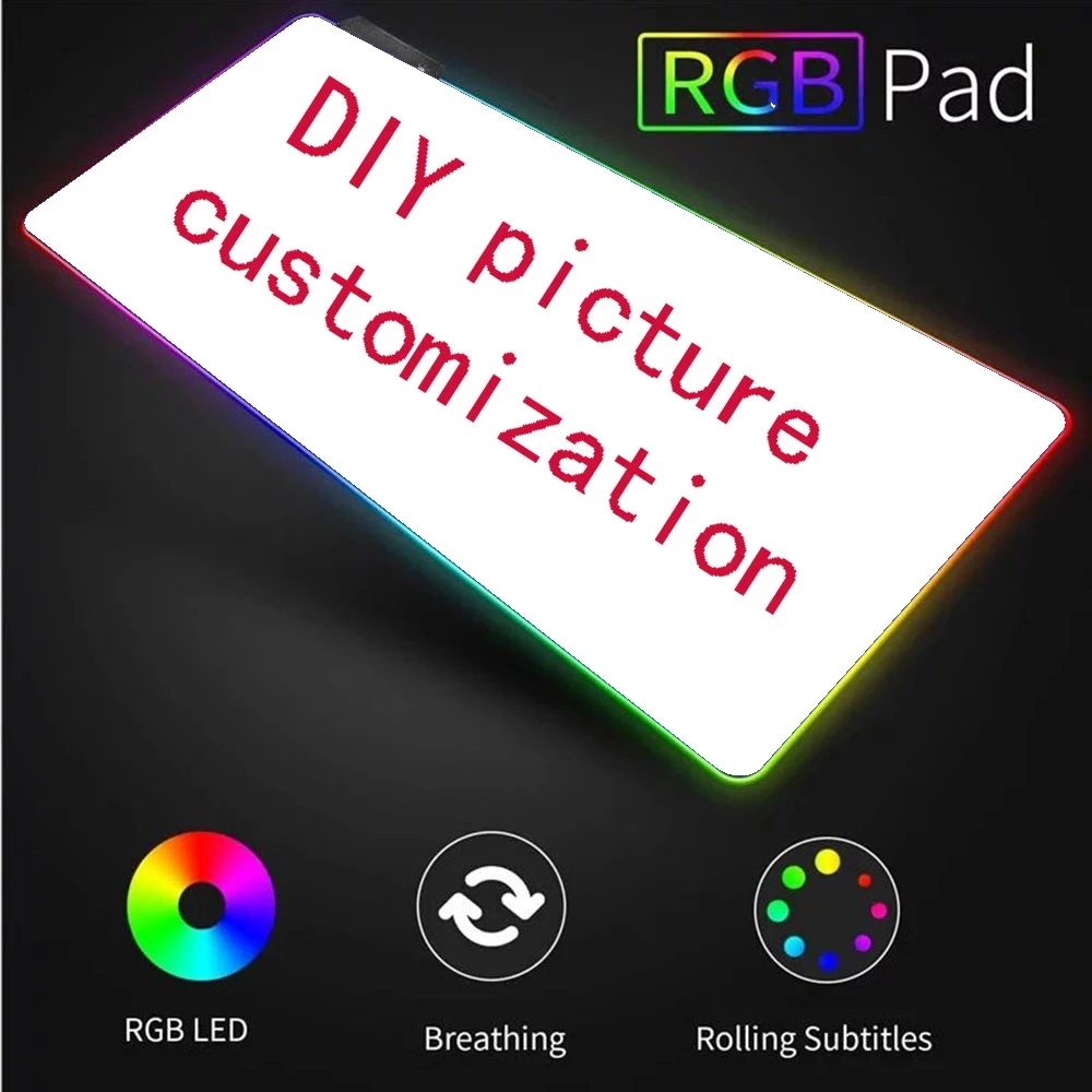 

Custom or RGB LED Illuminate Mouse Pad Company LOGO Photo Advertising Games Large Size Keyboard Cute Mouse Mat ковѬик для ми