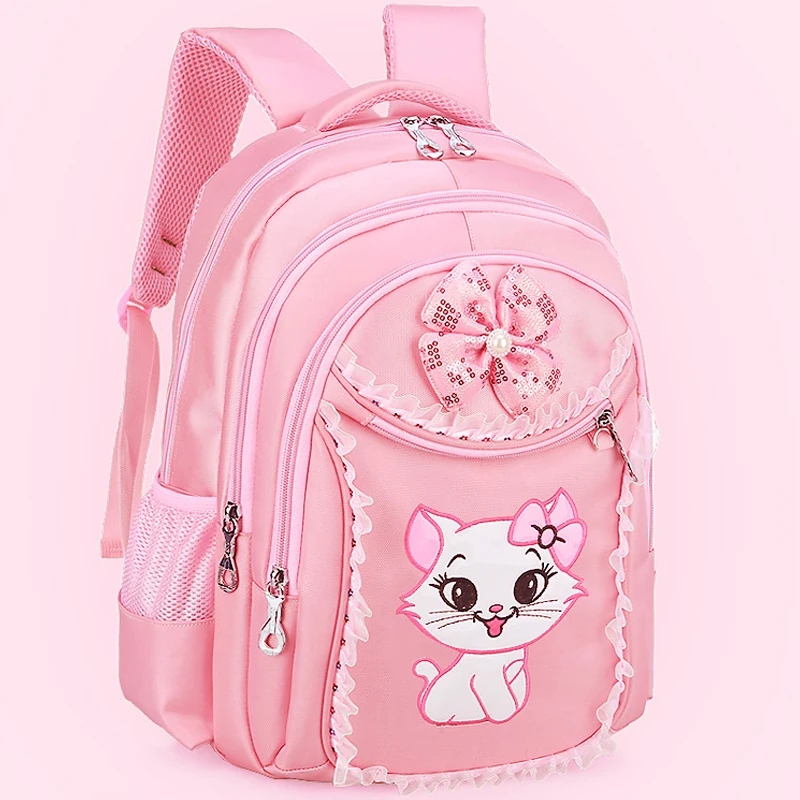 Cute Girls School Bags Children Schoolbag Orthopedic Primary Cartoon Cat School Backpack Princess Bagpack Kids Book Bags Mochila