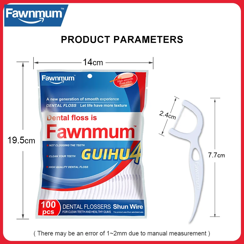 Fawnmum 100 шт./уп. Guihu4 зубные нити зубочистки чистые зубы Каплевидная форма Уход за