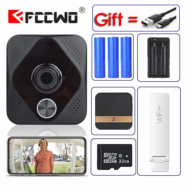 FCWO M8 2020 смарт WiFi видео дверной звонок камера визуальный домофон с чимом ночного