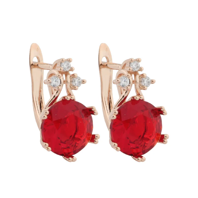 

New Trend Earrings 2022 Round Cubic Zirconia Dangle Earrings For Women Girl's Luxury Party Fashion Jewelry