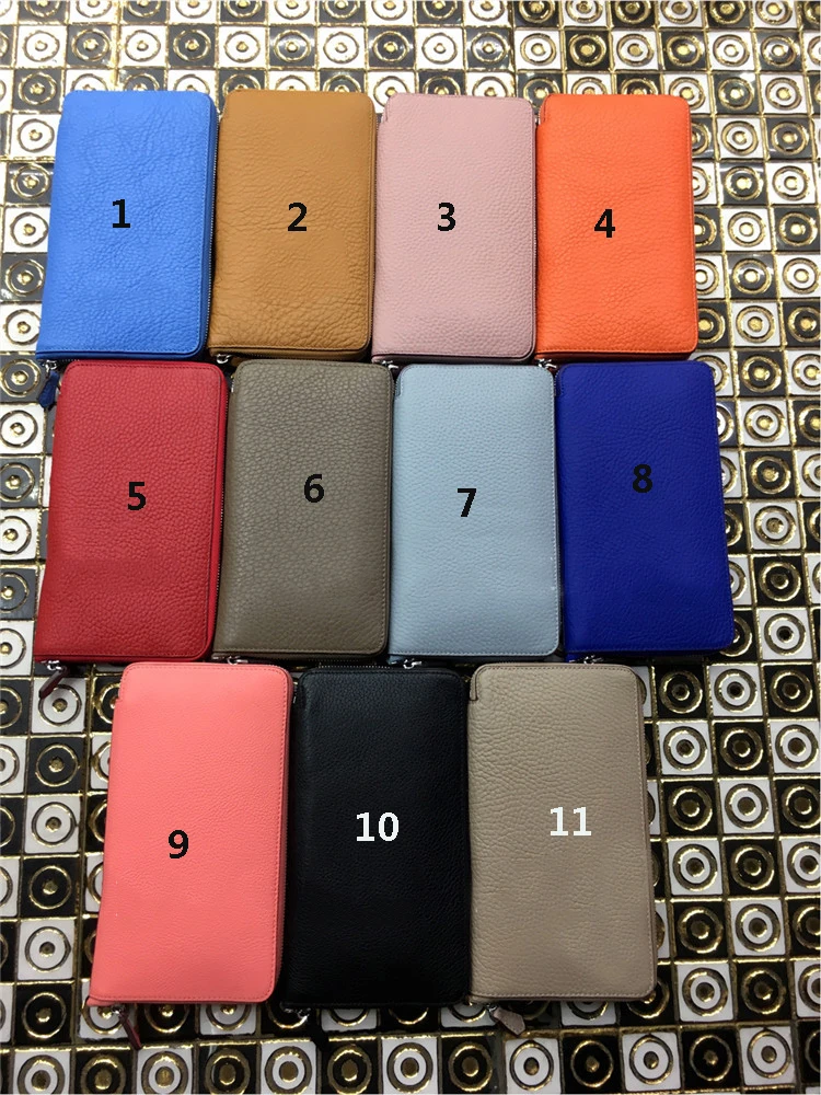 

Women Wallet Long Genuine Leather Credit Card Holder Zipper Pocket for Phone Coins Large Capacity Luxury Designer Ladies Purse