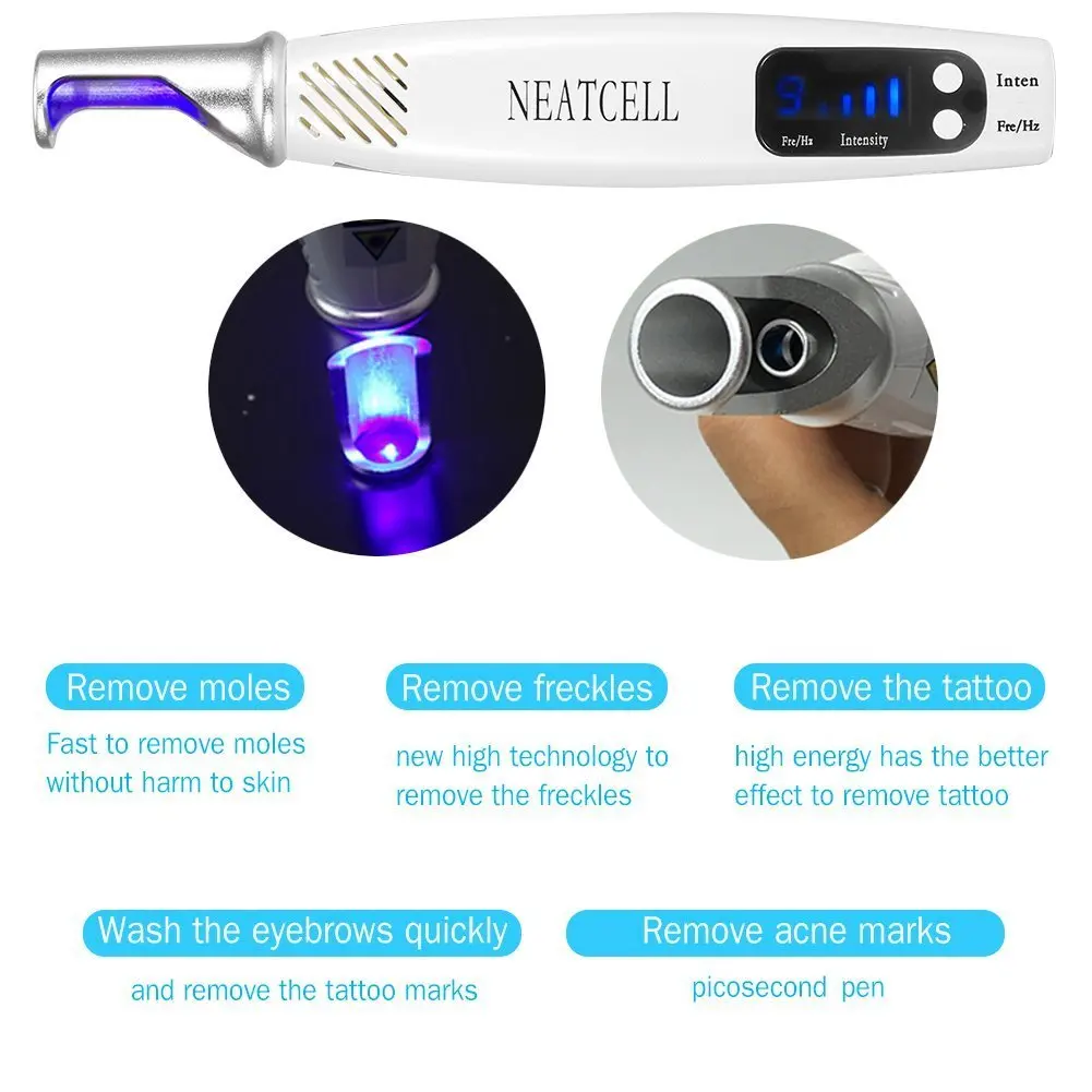 Прямая поставка Neatcell Picosecond лазерная ручка синий красный свет терапия веснушки пигмент удаление татуировки метка на коже бородавка родинка ручка для удаления акне