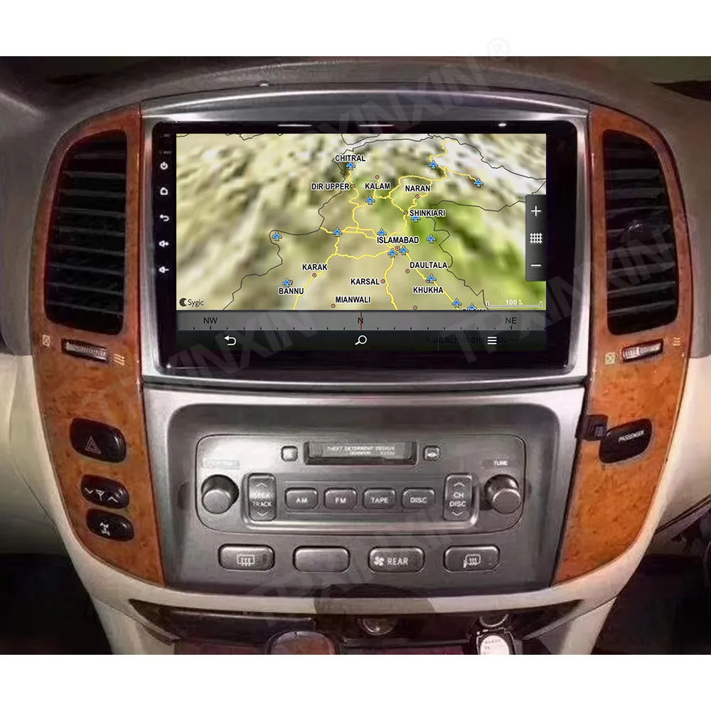 구매 무선 카플레이 안드로이드 10 6 + 128G 도요타 랜드 크루저 2003-2007 자동차 멀티미디어 플레이어 GPS 네비게이션 테이프 레코더 DSP IPS