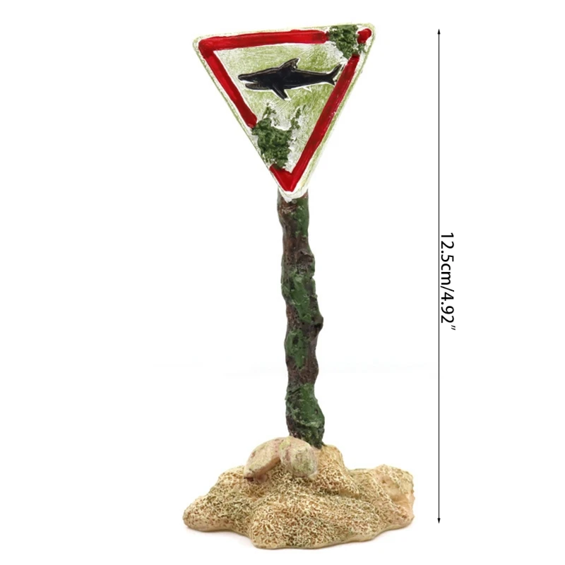 

Shark Warning Board Aquarium Decor Ornaments, Warning Sign Sunken Rock, Resin Fish Tank Decorations Remains