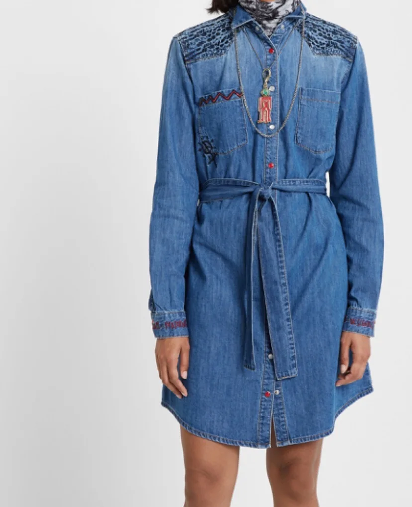 Espanhol Graus areia Ретро lavado Lapela vestido