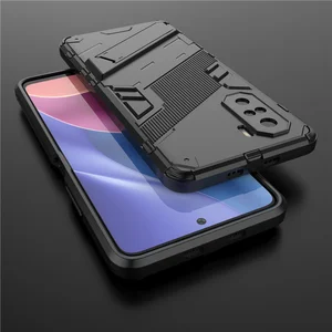 for xiaomi poco f3 case shockproof silicone bumper holder stand armor hard pc back cover poco f3 phone case for xiaomi poco f3 free global shipping
