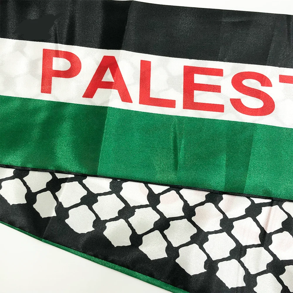 ZXZ Palestine flag 14x130cm palestine national day scarf football team Barca palestinian shawl Flag Double side Scarf |
