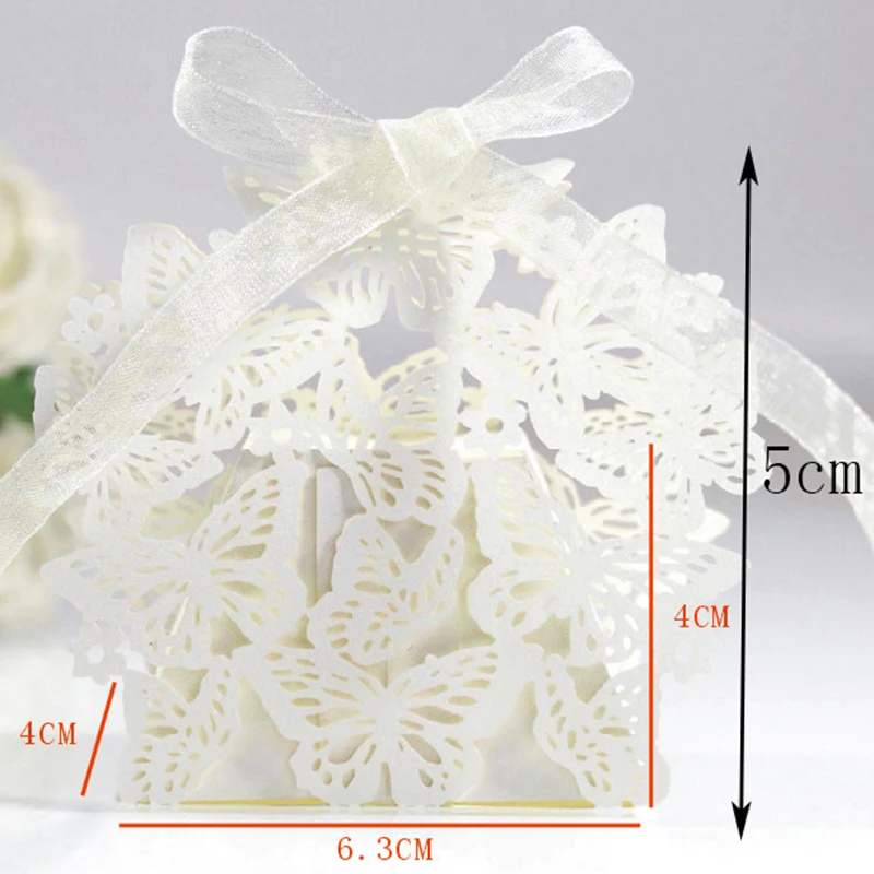 10 шт бабочка Лазерная резка свадебные сувениры подарки коробка полые для конфет