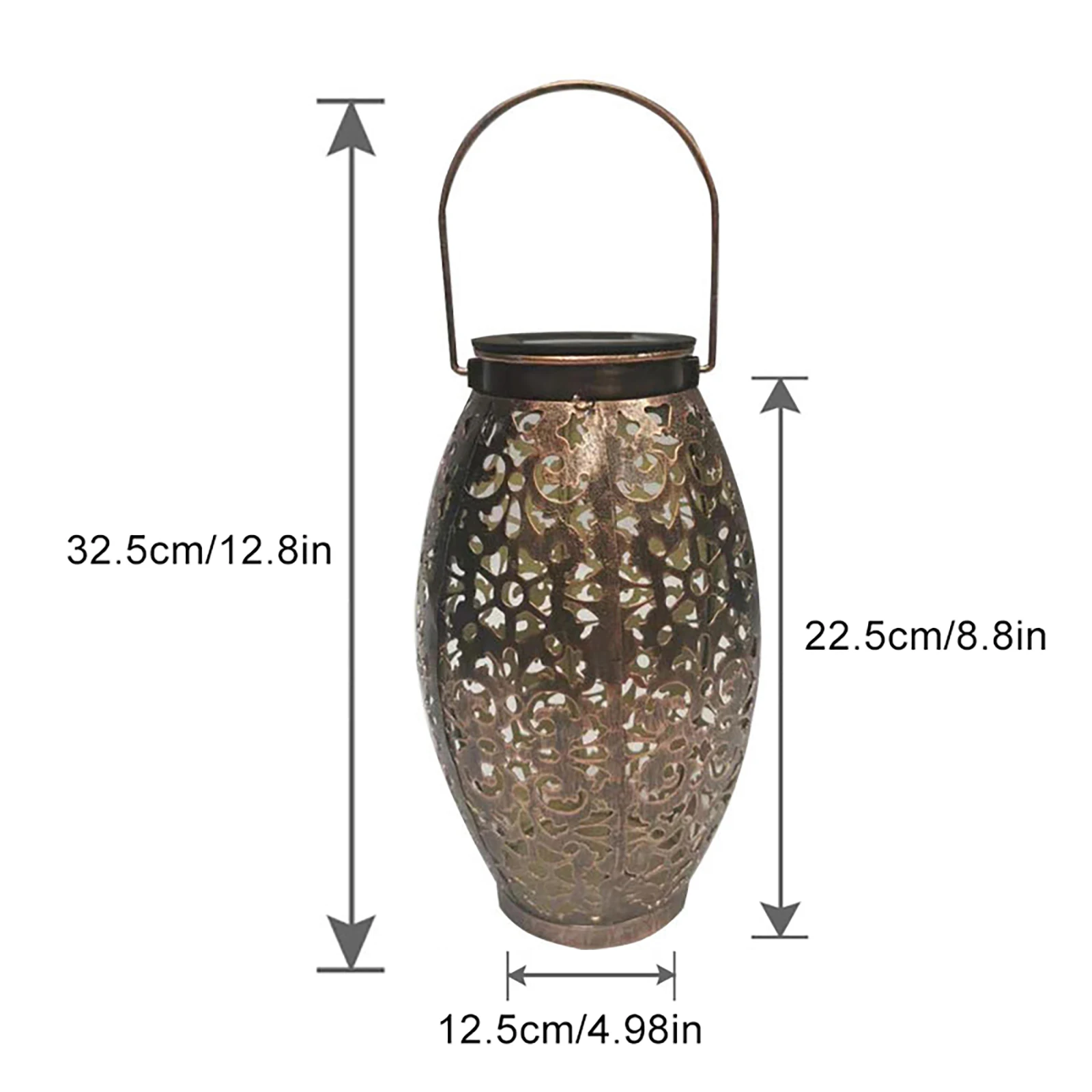 

Solar Garden Lanterns Retro Metal Hanging Lights with Handle LED Decorative Lamps For Outdoor Patio Yard Pathway Walkway Garde