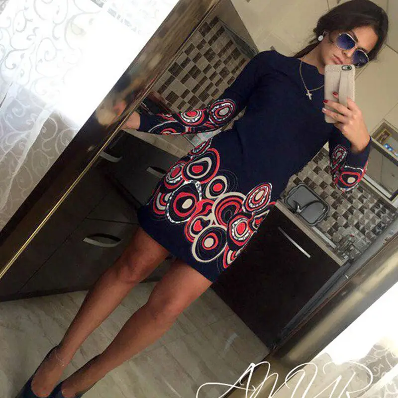 Женское Бандажное облегающее Короткое мини-платье с длинным рукавом для